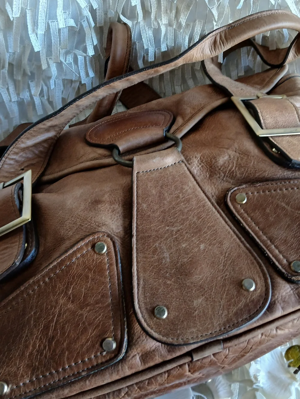 Miabossi Leather Diaper Bag
